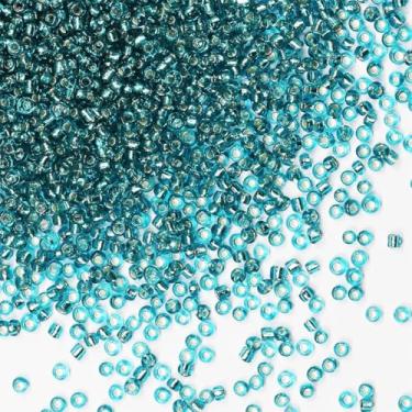 Imagem de Contas de semente azul-verde de 2 mm para fabricação de joias 200 gramas, cerca de 18880 peças, artesanato de vidro 12/0 para fazer brincos, pulseiras, pingentes, joias de cintura, contas de sementes