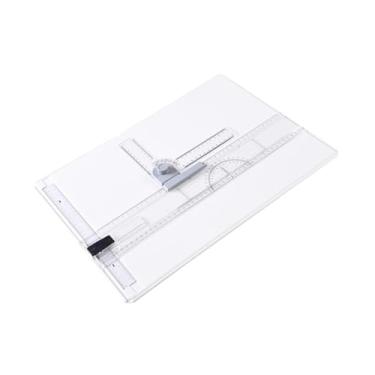Imagem de KiBcsLic Prancheta A3 Acessórios para mesa de desenho Régua deslizante Presentes Ferramenta de desenho multifuncional para designers Estudantes de engenharia
