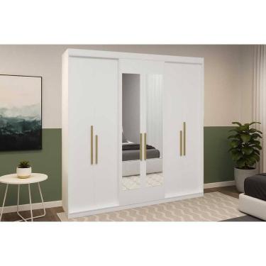 Imagem de Guarda Roupa Casal 6 Portas (2 C/ Espelho) E 2 Gavetas Ph 1804 Branco - Herval