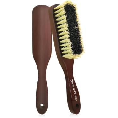 Imagem de Escova de roupas e removedor de fiapos para roupas - para suéteres, caxemira, lã, veludo, jaquetas de camurça - Escova de remoção de pelos de animais de estimação com cabo de madeira maciça natural