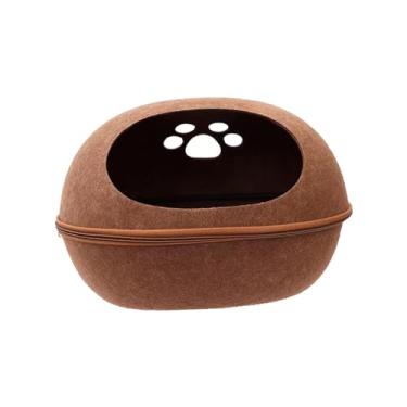 Imagem de ShengQuanHao Cama-caverna para Gatos, Esconderijo, Túnel para Animais de Estimação, Acessório para Animais de Estimação, Semi-fechada, Casinha para Gatos E Filhote, café