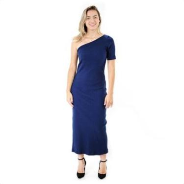 Imagem de Vestido Colcci Comfort Um Ombro Só Azul Escuro - Feminino-Feminino