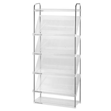 Imagem de SPXMQSS Sapateira para entrada, armazenamento de sapatos, organizador inclinado estreito para sala de estar, corredor, quarto, fácil de montar, branco, 6 níveis 49 x 18,5 x 122 cm