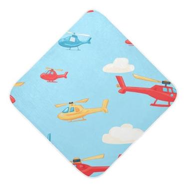 Imagem de STAYTOP Toalhas de bebê fofas com capuz de musselina de avião de desenho animado, toalha de banho super macia, toalhas de banho absorventes para banho recém-nascido unissex 89 x 89 cm