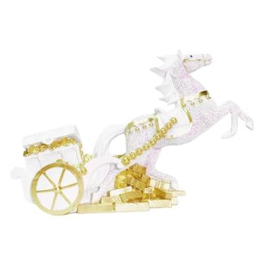 Imagem de Generic Estátua de Cavalo, Escultura Animal, Coleção Decorativa, Estatueta de Resina, Ornamento de Mesa para Armário, Escrivaninha, Escritório, Quarto, Branco