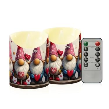 Imagem de Wassud Pacote com 2 seis velas sem chama com controle remoto, velas realistas cintilantes com temporizador, velas decorativas para Natal, casamento, festa, decoração de casa pequena