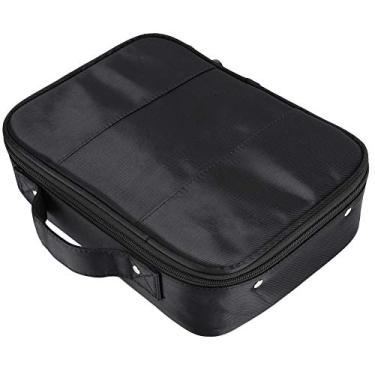 Imagem de Saluaqui Bolsa de Armazenamento de Ferramentas de Cabeleireiro, Estojo Organizador de Grande Capacidade para Cortador de Pente de Tesoura, Com Design de Posição Exclusivo, Tecido Durável (BLACK)