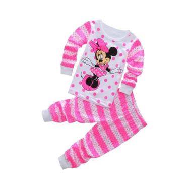 Imagem de Conjunto De Pijamas De Algodão Minnie Mouse Mickey Para Meninas, Roupa