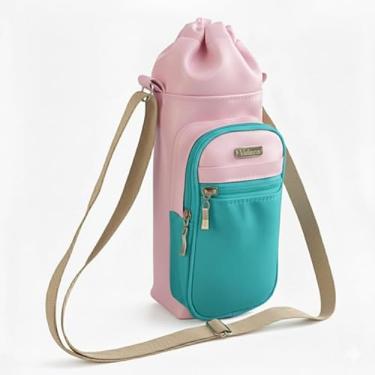 Imagem de Bolsa Térmica (ROSA COM TIFFANY) GALANTE para Garrafa de 2 LITROS em Couro Sintético - Coleção Cores VERÃO 2026