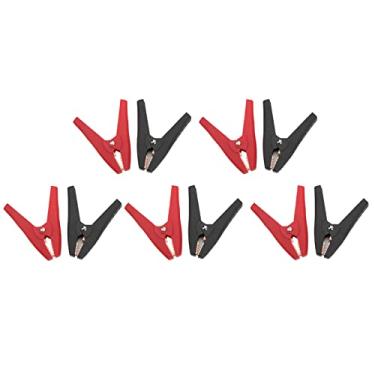 Imagem de Generic Grampos Isolados Clipe de Teste de Bateria de Fixação Forte para Testes Eletrônicos de Alta Precisão, 5 Conjuntos de Clipes Isolados para Fios Experimentais, Material ABS Preto e Vermelho