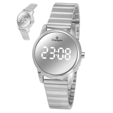 Imagem de Relógio Champion Feminino Ref: Ch48215q Led Espelhado Prateado