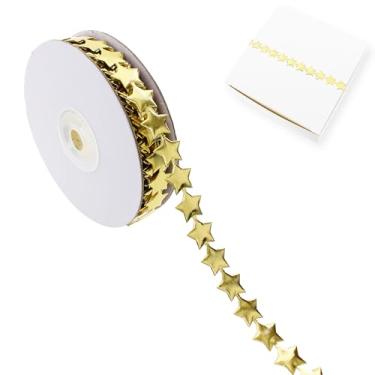 Imagem de Vignor Rolo de fita estrela, tecido, renda, costura, corda, acabamento para embrulho de presente, acessórios para mães, suprimentos para decorações de Natal, artesanato DIY (22 jardas)