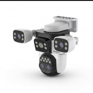 Imagem de Câmera de Segurança Externa LS Vision 20MP com 4 Lentes, PTZ e Zoom 10x, Wi-Fi, Visão Noturna, Rastreamento Humano Inteligente, IP68