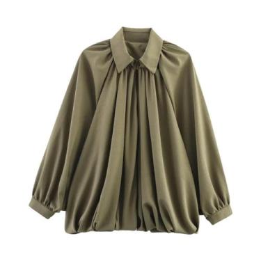 Imagem de Jaqueta Bomber Feminina Oversized Macia Com Manga Longa Estilo Lantern