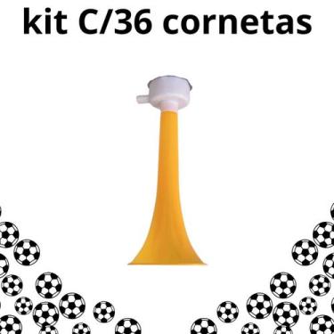 Imagem de Kit C/36 Cornetas Copa Futebol Vuvuzela Apito Buzina Copa - sm decora