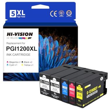 Imagem de HI-VISION HI-YIELDS Cartucho de tinta de substituição compatível para Canon PGI-1200XL PGI-1200 XL para uso com impressora Maxify MB2720 MB2320 MB2120 MB2350 MB2050 MB2020 (2 pretas, 1 ciano, 1