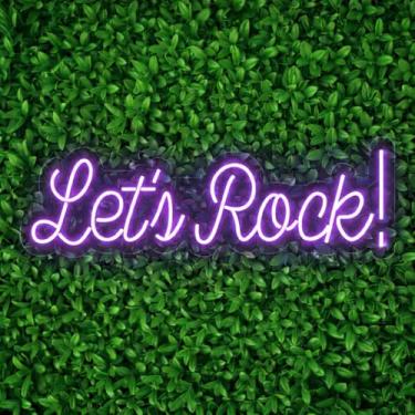 Imagem de Painel Luminoso Neon Led Lets Rock! Decoração Festa Branco 127/220v (Roxo)