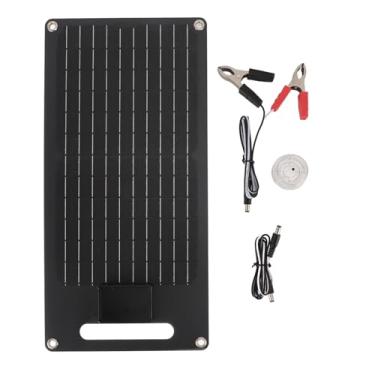 Imagem de AUNMAS Painéis Solares Portáteis de 50 W, 12 V de Alta Eficiência, Saída USB Dupla, Estabilizador de Tensão, Carregador Solar para Atividades Ao Ar Livre Com Bateria de Veículo