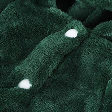 Imagem de Generic Bonito Dinossauro de Inverno Com Capuz para Cães Jaqueta de lã para Cães Pequenos Filhote de Cachorro - Roupa Quente para Animais de Estimação para o Inverno - Roupas para para Cachorros (S)