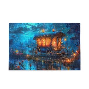 Imagem de Quebra-cabeça de 500 peças, lanterna, flores, faça você mesmo, presente com bolsa de armazenamento de malha, quebra-cabeça engraçado para adultos, 52 cm C x 37,8 cm L