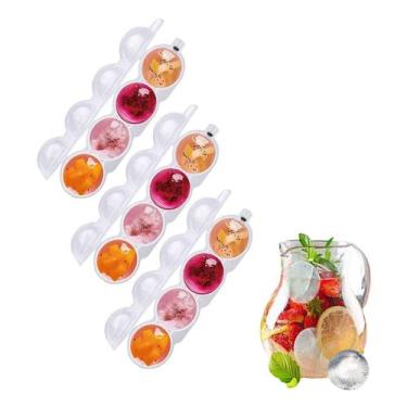 Imagem de Kit 3 Formas Gelo 4 Esferas Bola Whisky Gin Drinks Bartender - ATMX