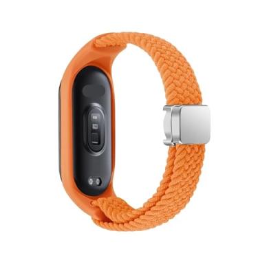 Imagem de DFAMIN Pulseira trançada para Xiaomi Mi Band 8 pulseira elástica de nylon solo com fivela magnética para relógio Miband 8 NFC, For Miband 7 6 5 4 3, Ágata