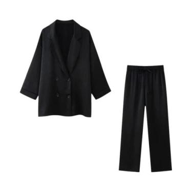 Imagem de Conjunto De Moda Feminino Com Blazer De Dois Botões E Calças De Perna 