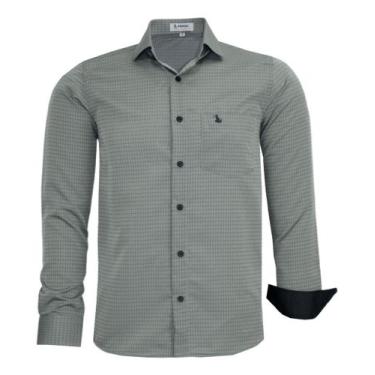 Imagem de Camisa Social Amil Comfort Com Bolso Não Amassa 1853, Cinza, 1