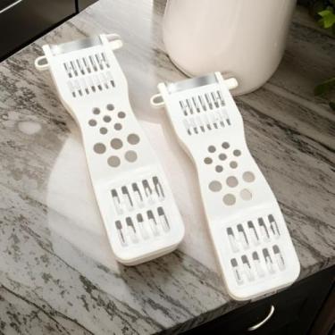 Imagem de Ralador e Descascador 5 em 1 para Legumes - Fatiador Manual Multifuncional de Aço Inox para Cozinha Ralador de Queijo e Chocolate (2 PEÇAS)