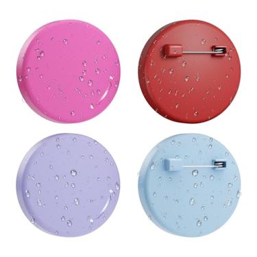 Imagem de Compatível com suporte oculto Apple AirTag, pacote com 4 unidades IPX8 selado à prova d'água para crianças ocultas AirTag com pino invisível, para crianças, idosos, bagagem, roupas (roxo claro +