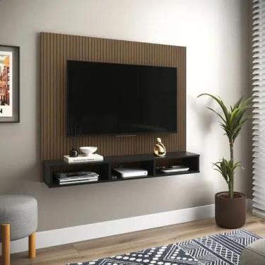 Imagem de Painel Sala De Estar Estante De Parede P/ TV Até 50" Smart Nicho Decor