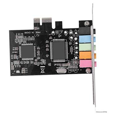 Imagem de Naroote CMI8738 Chip Full-Duplex Placa de Som de 5.1 Canais Taxa de Amostragem de 24 Bits para Vista Desktop Acessório de Computador para Grandes Jogos 3D, Música