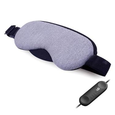 Imagem de Máscara para Olhos Aquecida Elétrica USB com Vapor Cega Saco de Gelo e Lavanda Alivio Inchaço Secos Orzuelos Cansados Calázio Sono Controle Temperatura