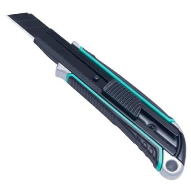 Imagem de Estilete Profissional 18Mm Corpo Aluminio Cabo Emborrachado - Renna