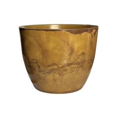 Imagem de Vaso Grande Marmorizado Planta Redondo Polietileno Jabuticabeira Fruteira (Dourado)