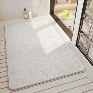 Imagem de Tapete Antiderrapante Banheiro Super Absorvente - Para Banheira, Box e Cozinha, Secagem Rápida, Alívio Para os Pés, Seguro Antigo para Hotéis, Casas e Famílias(Branco,50x80cm)