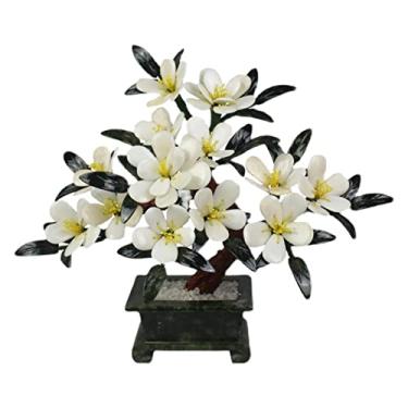 Imagem de Plantas falsas Bonsai artificial de orquídea Yubai de 28 cm para decoração de casa árvore ornamental em vaso interno