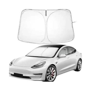 Imagem de Protetor Solar Dobrável Com Proteção UV Para Para-brisa Do Tesla Model