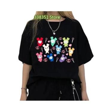 Imagem de Camiseta Feminina Estilo Coreano Harajuku Kpop Twice Lovelys, Moda De 