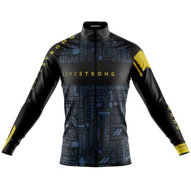 Imagem de Camiseta Livestrong Manga Longa Ciclismo Ziper Full Dry Decole-Unissex