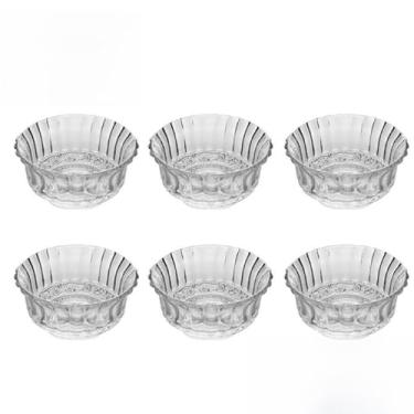 Imagem de Jogo de 6 Tigelas de Sobremesa 275ml em Vidro Com Relevo - Ideal para Sorvete, Doces