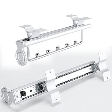 Imagem de Vara de manobrista de armário de 35,5 cm – suporte de pendurar para camisas, calças e gravatas – Rack organizador de roupas deslizante multifuncional – Solução de montagem superior que economiza