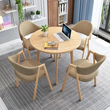 Imagem de Conjunto de mesa e cadeira de clube de recepção de escritório, mesa de negociação e cadeira, mesa de centro mesa de sala de conferências, mesa de lazer de cozinha para sala de estar em casa (cor: 18