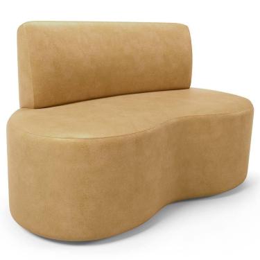 Imagem de Sofá 2 Lugares Orgânico Para Sala De Estar Living Larissa L02 Couríssimo Fendi - Lyam Decor