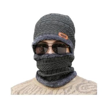 Imagem de Conjunto De Gorro E Cachecol De Inverno, Tecido Grosso, À Prova De Ven
