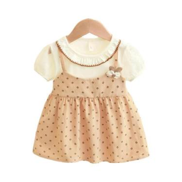 Imagem de Vestido De Verão Para Bebês Meninas, Renda, Bolinhas, Algodão, Manga C