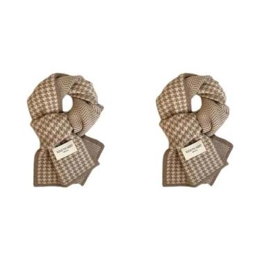 Imagem de Cachecol Feminino De Inverno Grosso De Tricô Dupla Face Fofo E Quente 