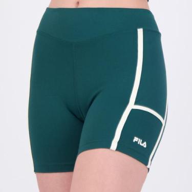 Imagem de Shorts Fila Tennis Sports Club Feminino Verde e Branco, M