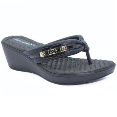 Imagem de Chinelo Anabela Piccadilly Detalhe Conforto Napa Soft - Preto - 36-Feminino