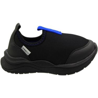 Imagem de Tênis Slip On Infantil Ortofino Sem Cadarço Menino, Preto, 25